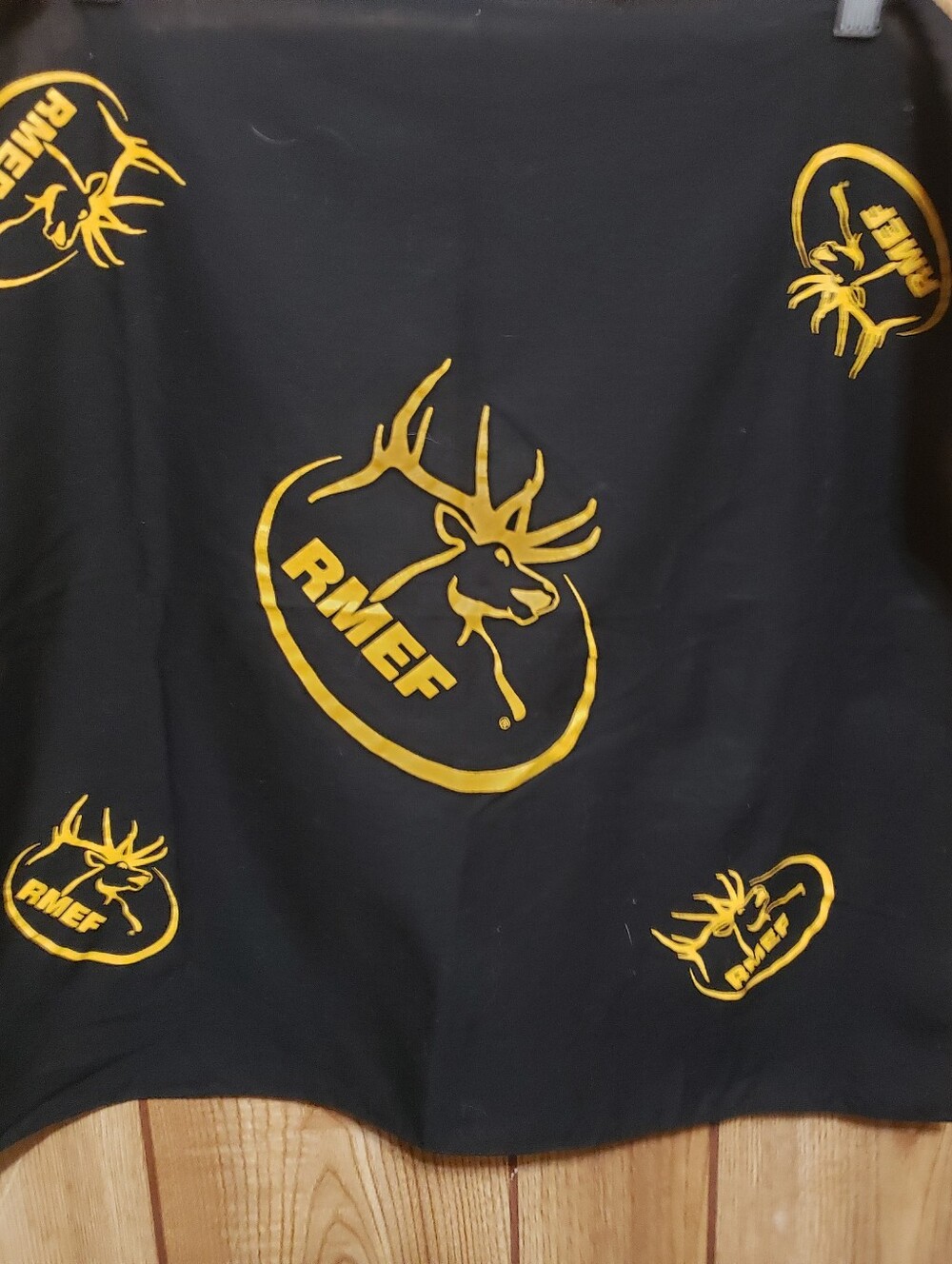 Rocky Mountain Elk Foundation 21" X 19.5"  Black square Scarf Bandana